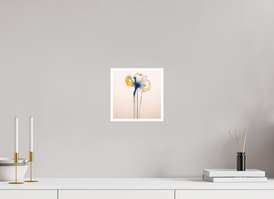 'Blue and Gold Petal Symphony' Fine Art Print