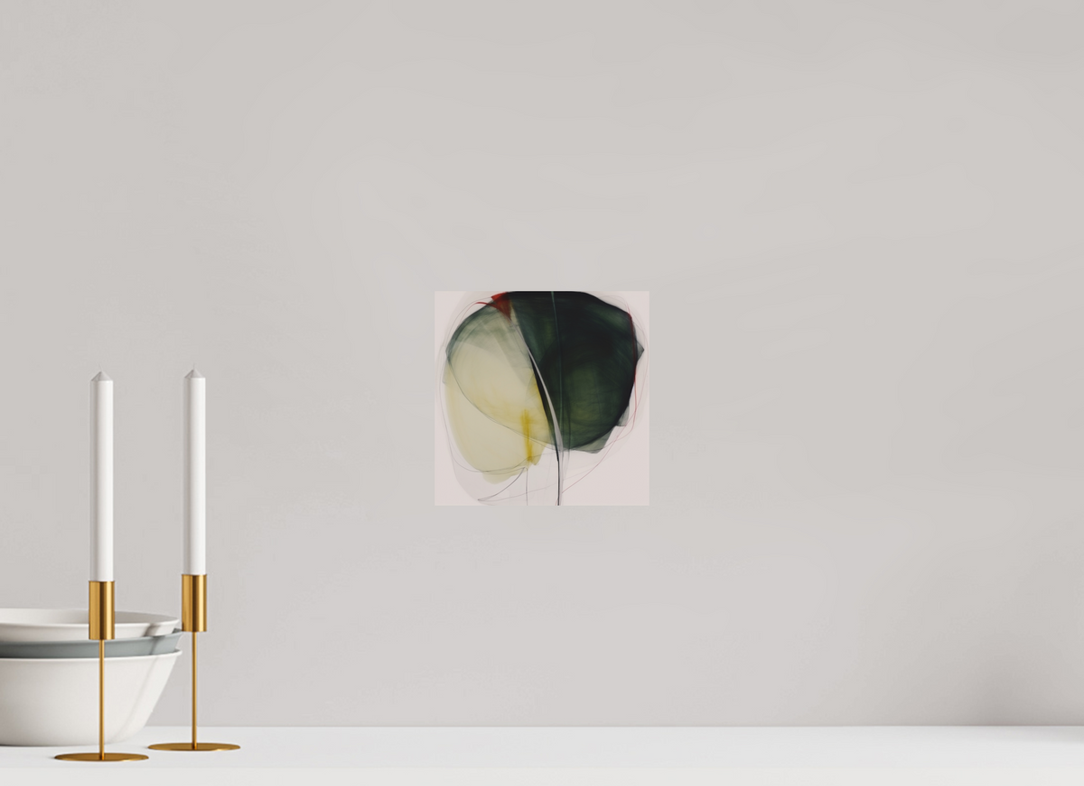 Green and White Lilly with Touch of Red printed on aluminium