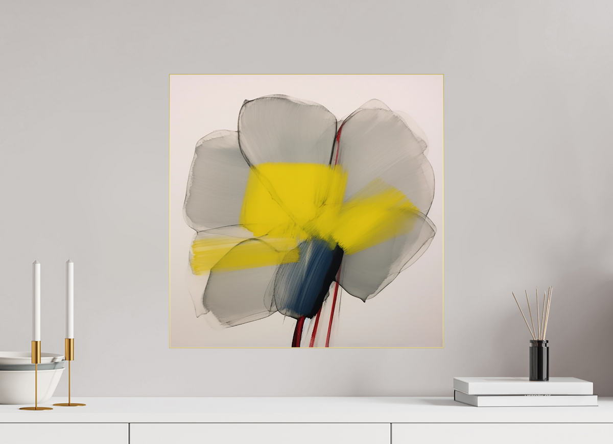 'Glimmer of Serene Petals' behind Plexiglass