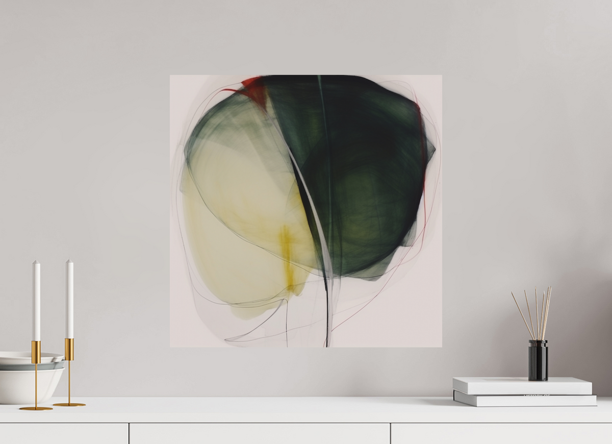 Green and White Lilly with Touch of Red printed on aluminium