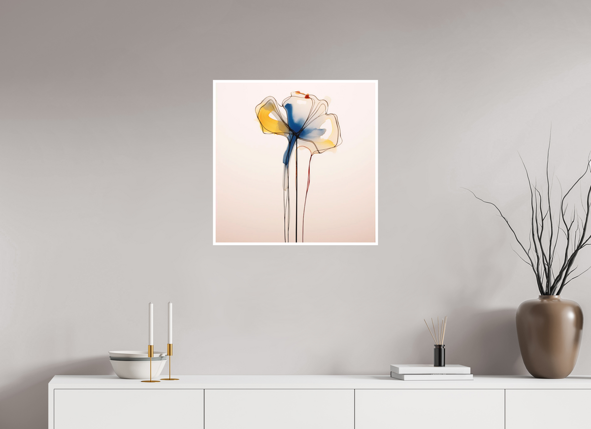 'Blue and Gold Petal Symphony' Fine Art Print