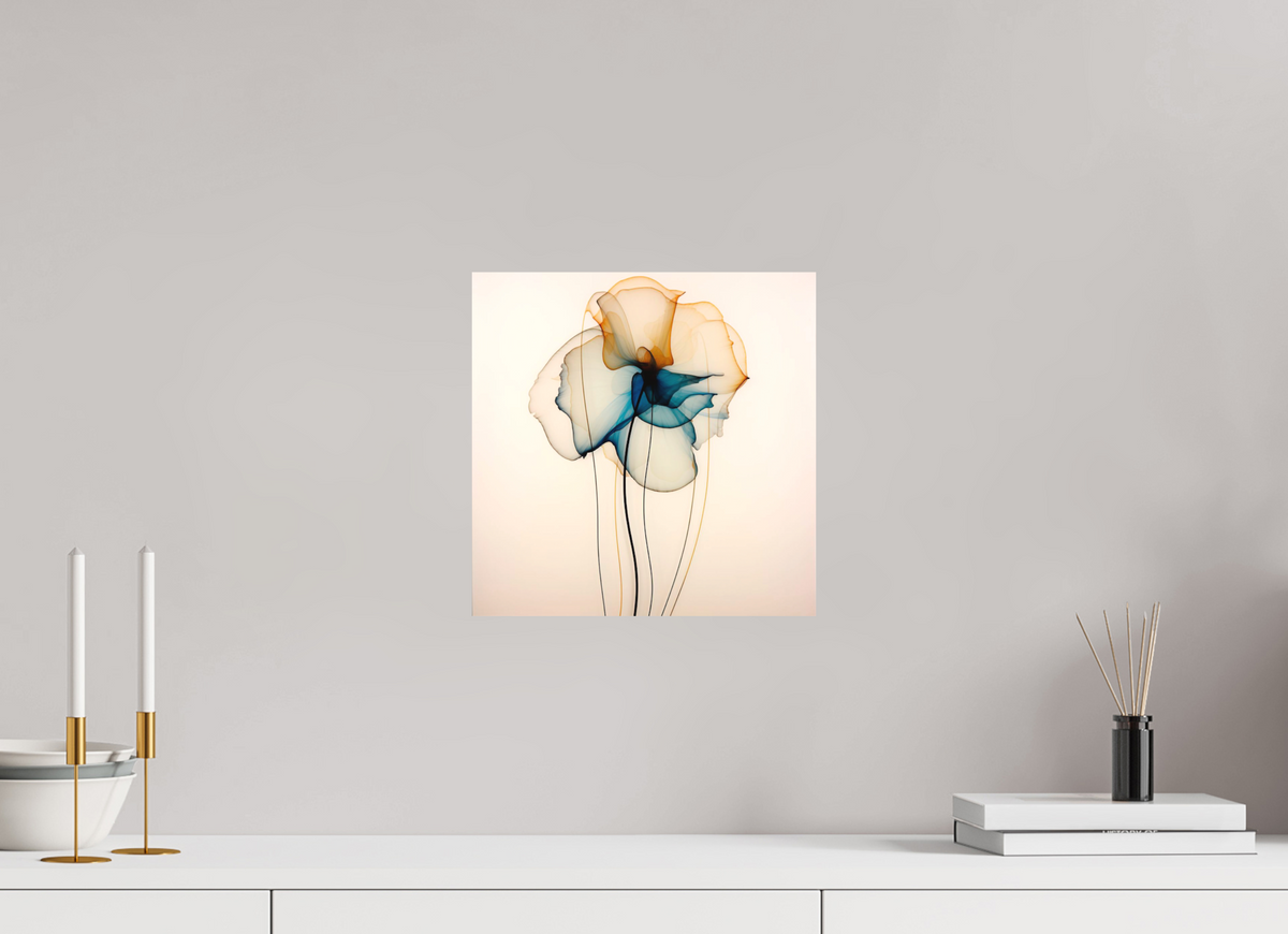 'Mirthful Azure and Ember Dance' printed on Aluminium
