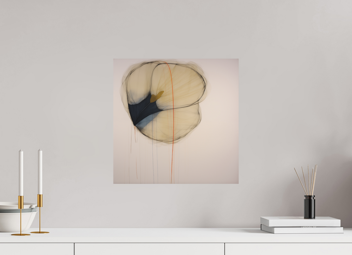 Golden Flower with Red Line printed directly on aluminium
