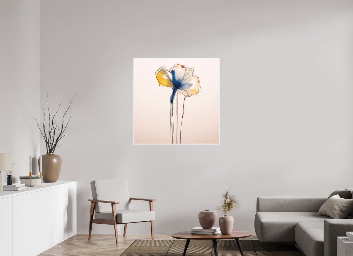 'Blue and Gold Petal Symphony' Fine Art Print