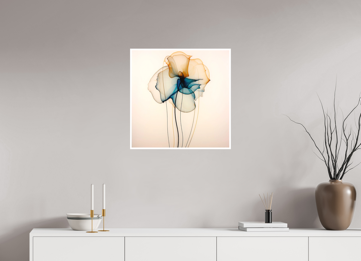 'Mirthful Azure and Ember Dance' Fine Art Print