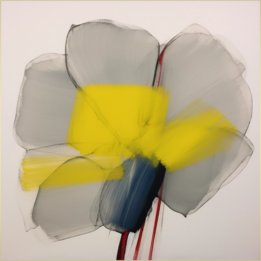 'Glimmer of Serene Petals' behind Plexiglass