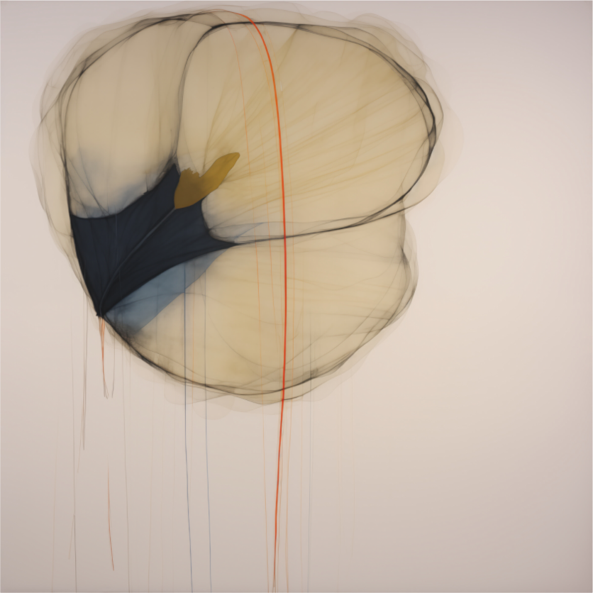 Golden Flower with Red Line printed directly on aluminium