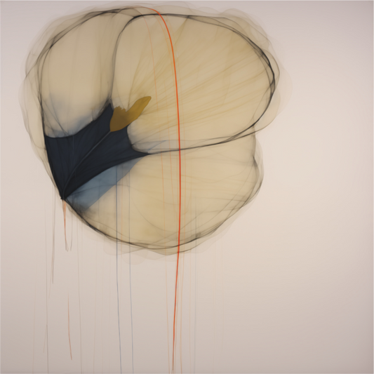 Golden Flower with Red Line printed directly on aluminium