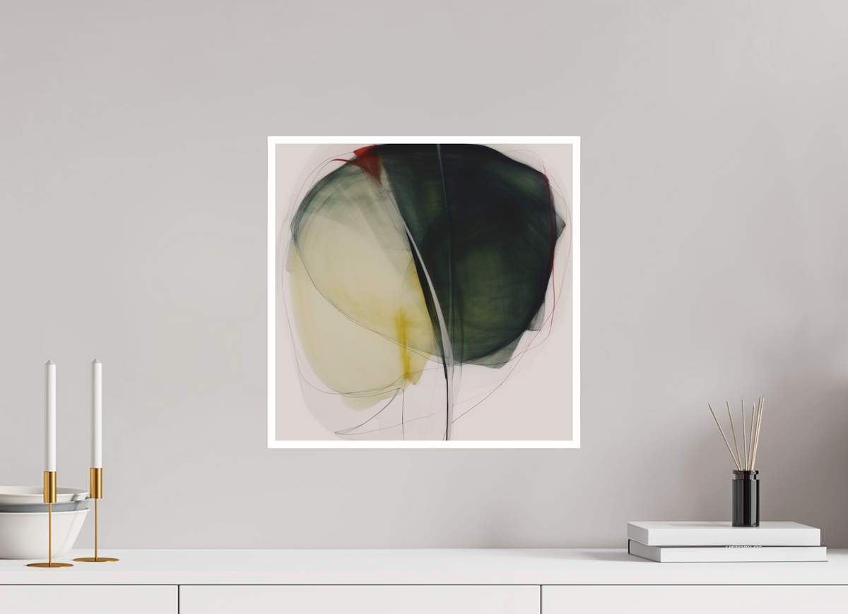 Green and White Lily with a touch of Red Fine Art Print