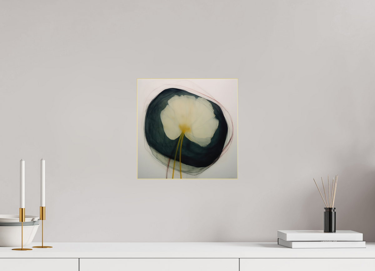 Lily with Yellow Center behind plexiglass