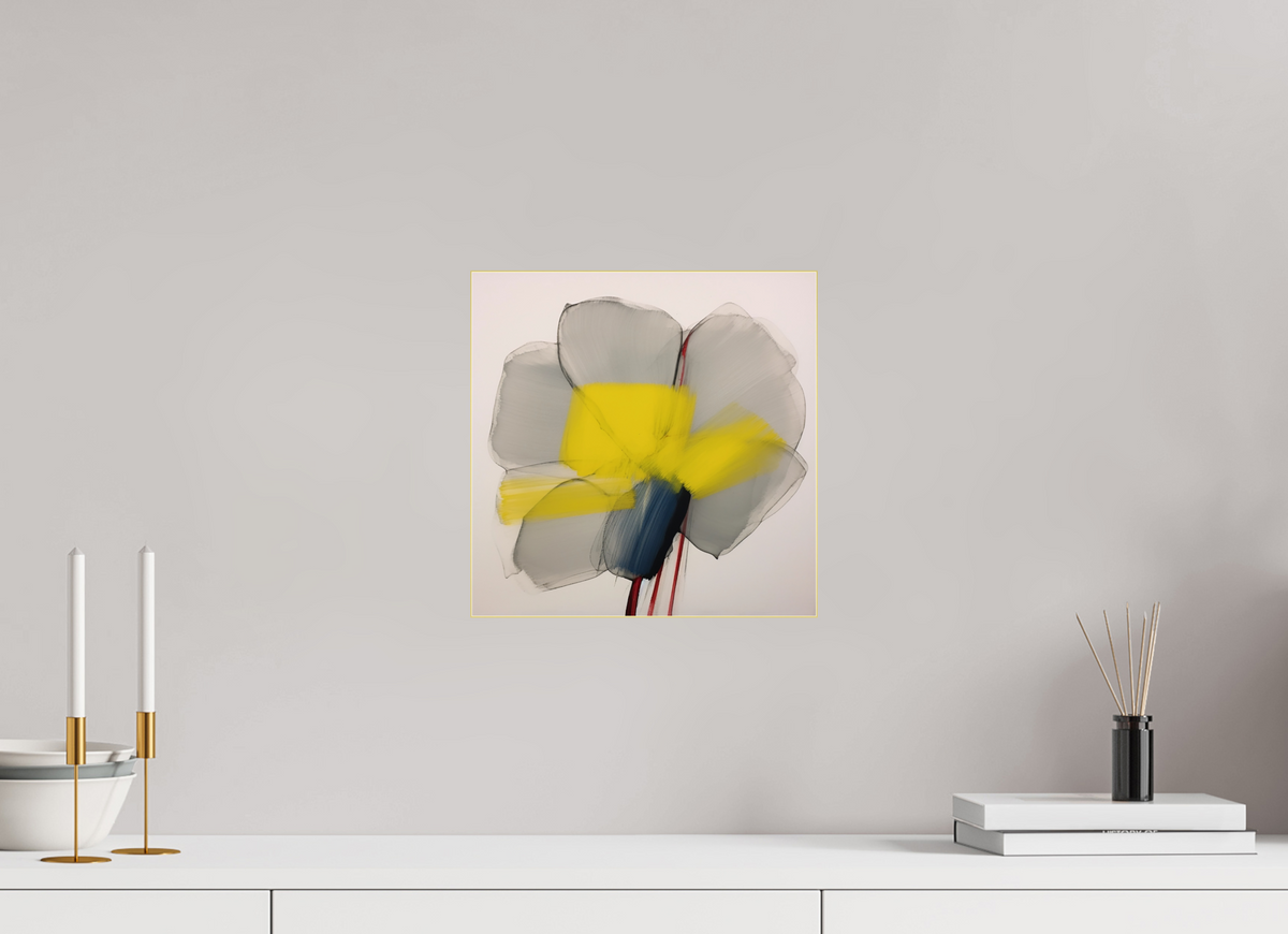 'Glimmer of Serene Petals' behind Plexiglass
