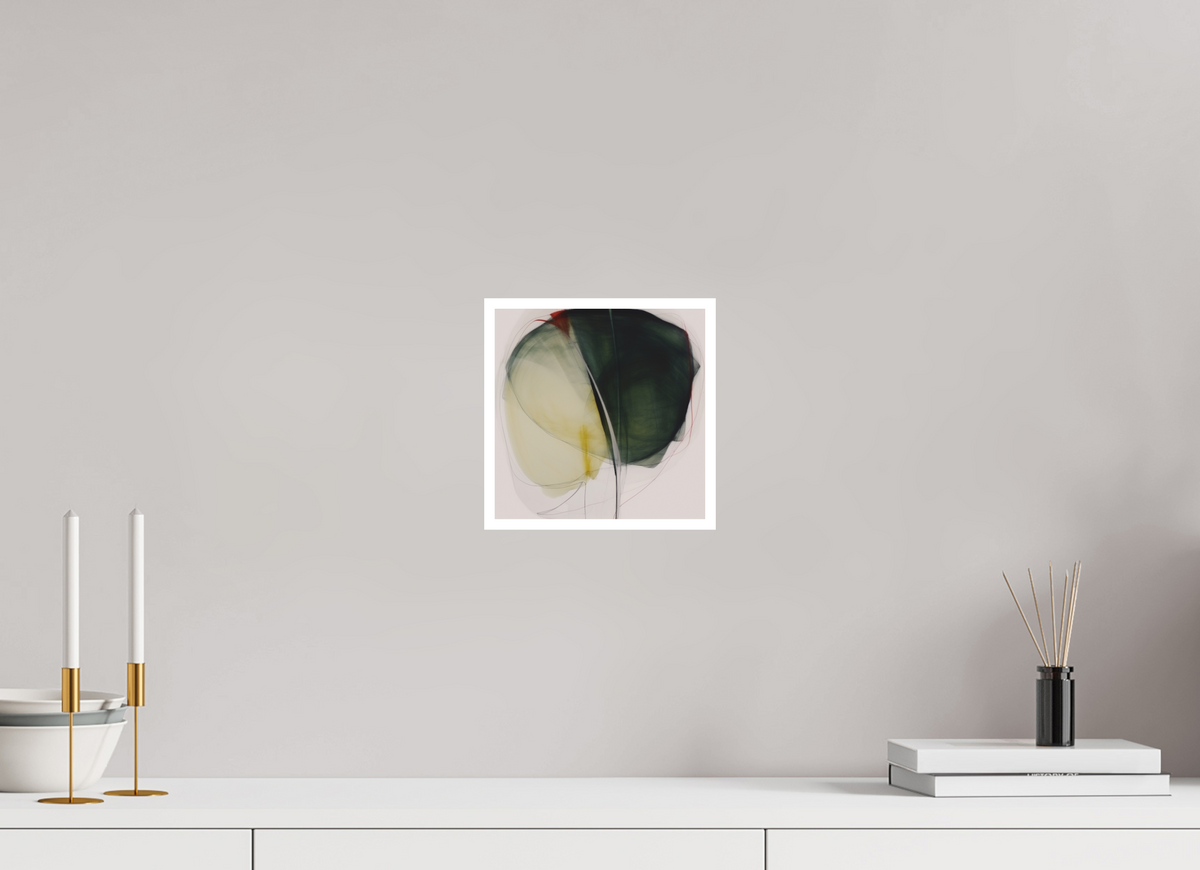Green and White Lily with a touch of Red Fine Art Print