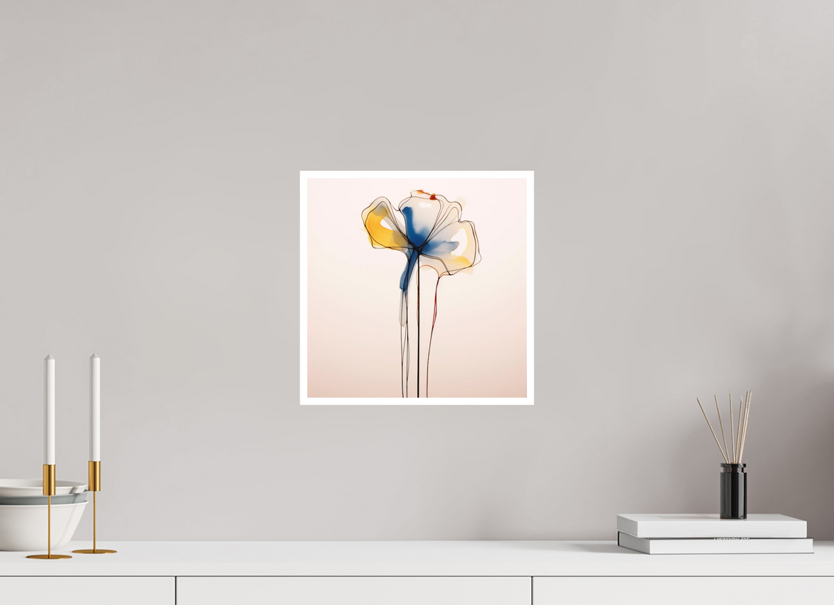 'Blue and Gold Petal Symphony' Fine Art Print