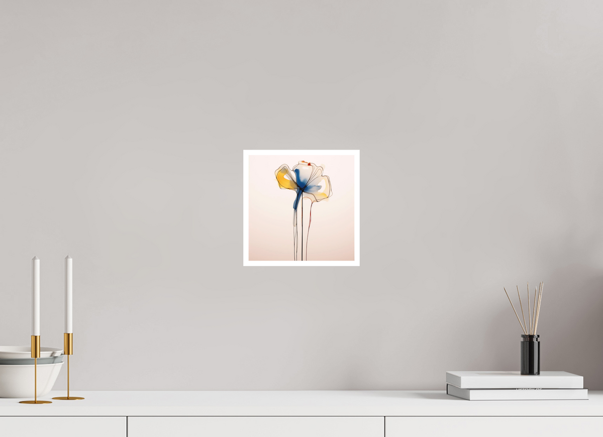 'Blue and Gold Petal Symphony' Fine Art Print