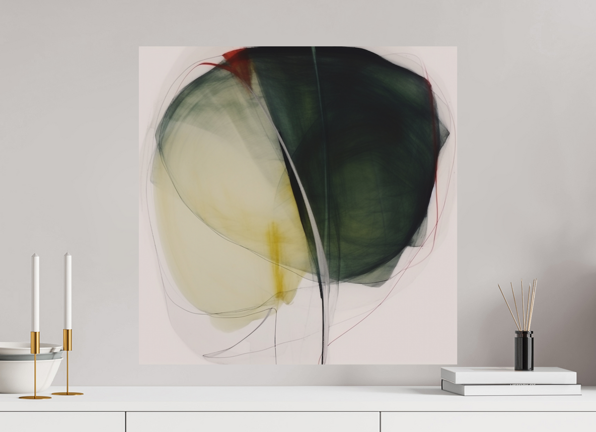 Green and White Lilly with Touch of Red printed on aluminium